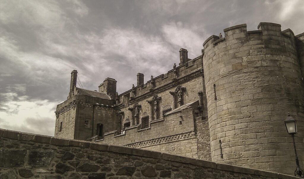 stirling castle, scotland, stirling, castle, gray, pinnacles, wall, stone, castle, castle, castle, castle, castle